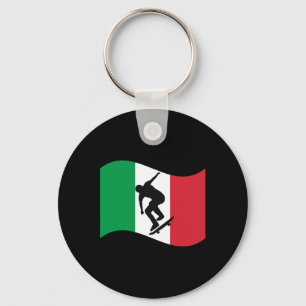 Italy Skateboarding Graphic Country Flag Pride Ska Keychain