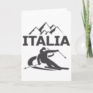 Italy Skier Ski Resort Skiing Vacation  Card