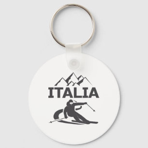 Italy Skier Ski Resort Skiing Vacation Keychain