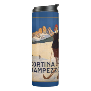 Italy Skiing vintage travel tumbler