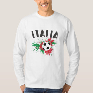 Italy Soccer Ball Grunge Flag T-Shirt