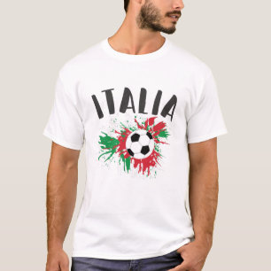 Italy Soccer Ball Grunge Flag T-Shirt