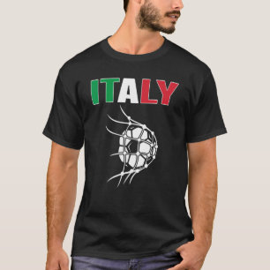 Italy Soccer Ball In Net Goal Support Italian Foot T-Shirt