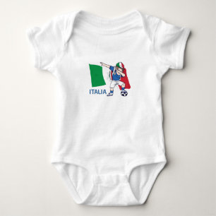 Italy Soccer Fan Kid dabbing schoolboy Baby Bodysuit