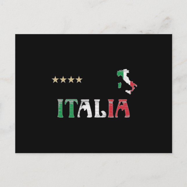 Italy Soccer Football Fan Shirt Flag Postcard (Front)