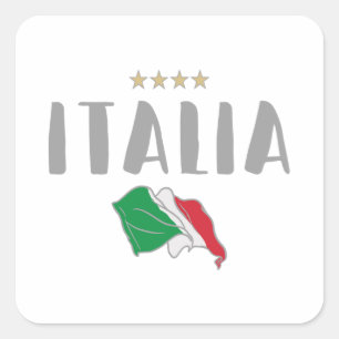 Italy Soccer Football Fan Shirt Flag Square Sticker