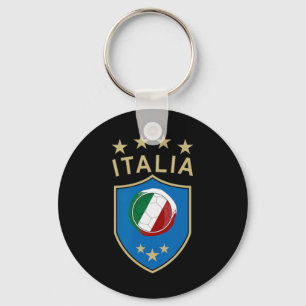 Italy Soccer - Italian Italia Flag Footbyll Player Keychain