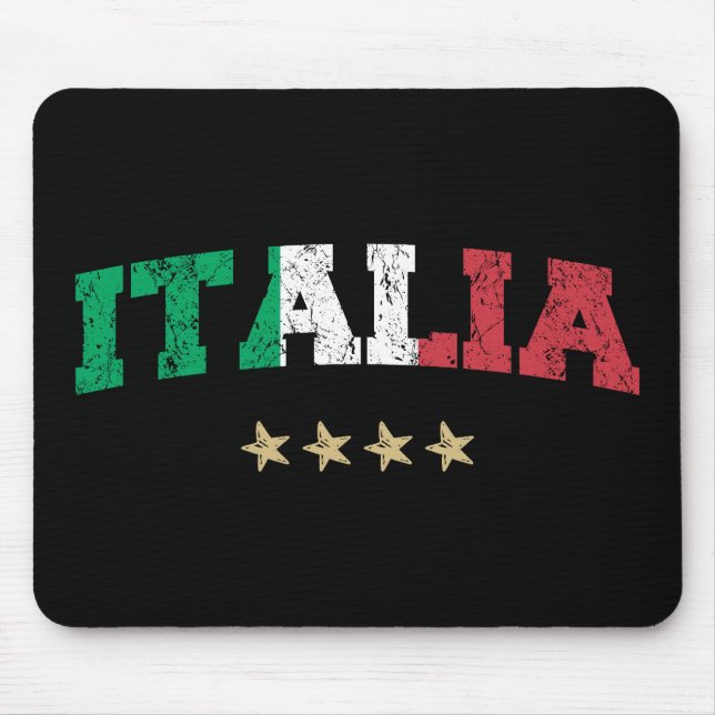 Italy Soccer Shirt Football Fan Italian Flag Mouse Pad (Front)