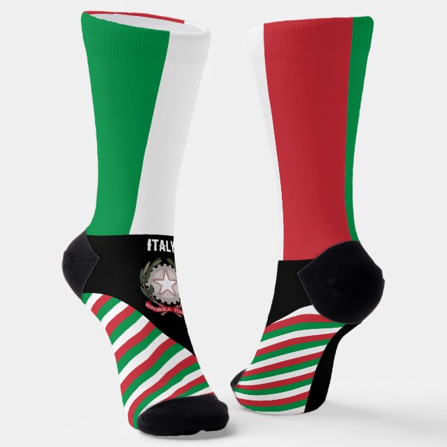 Italy Socks, Italian flag colours / sports Socks (Angled)