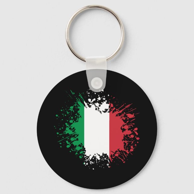 Italy Souvenir Landmark, Italia Flag Travel Keychain (Front)