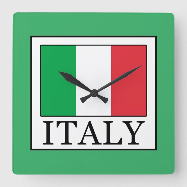 Italy Square Wall Clock (Front)