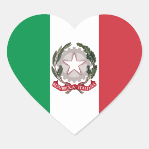 Italy Sticker, Heart, Patriotic Italian Flag Heart Sticker