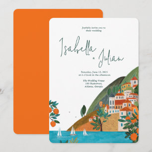 Italy Summer Orange Wedding Invitation
