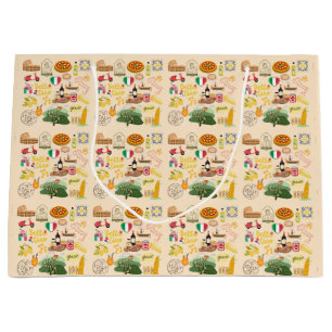 Italy Symbols Travel Lovers Large Gift Bag