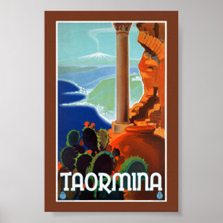 Italy Taormina Sicily Vintage Poster