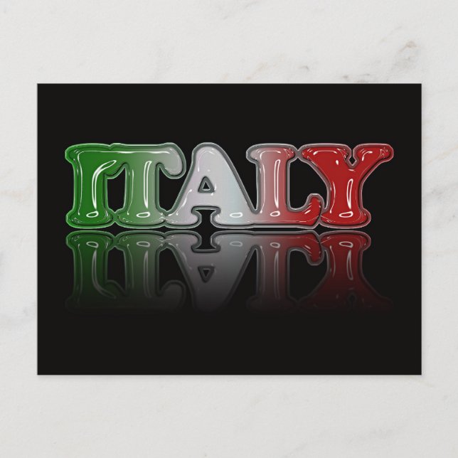 ITALY text with reflection Postcard (Front)