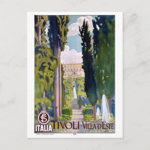 Italy Tivoli Vintage Travel Poster Restored Postcard
