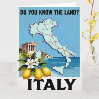 Italy Travel Poster, Card