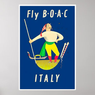 Italy Travel Poster Italian Art Vintage Airline