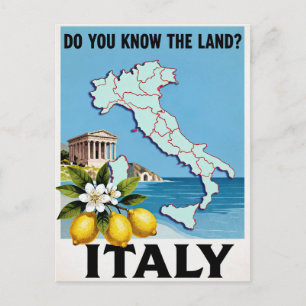 Italy Travel Poster Postcard