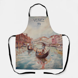 Italy Travel - VENICE watercolor souvenir Apron