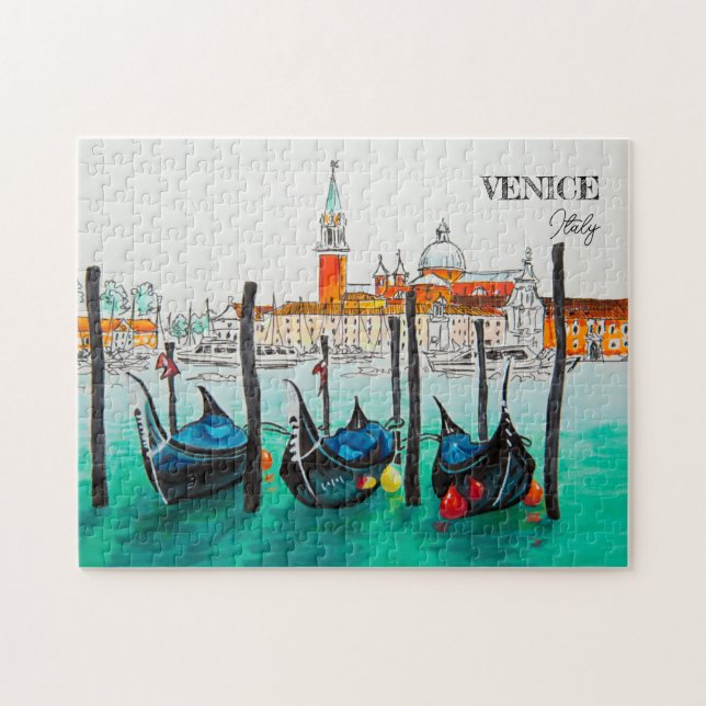 Italy Travel - VENICE watercolor souvenir Jigsaw Puzzle (Horizontal)