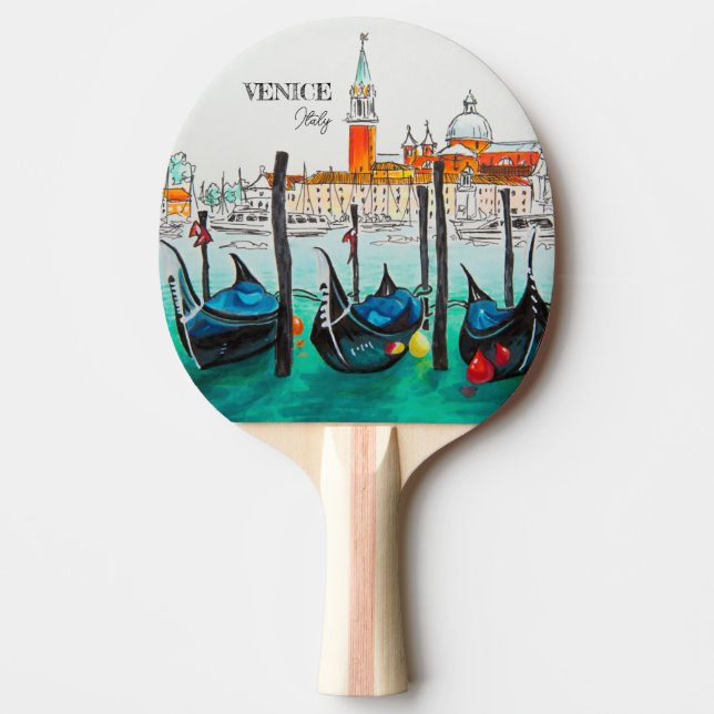 Italy Travel - VENICE watercolor souvenir Ping Pong Paddle (Front)