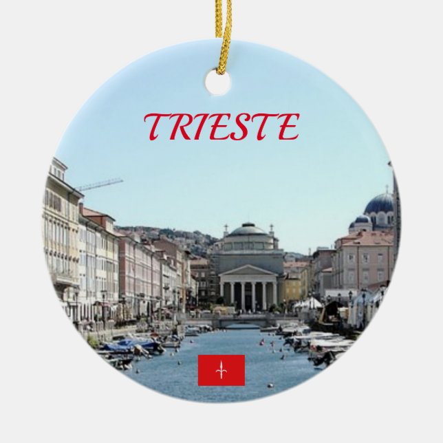 Italy Trieste Panoramic Christmas Ornament (Front)