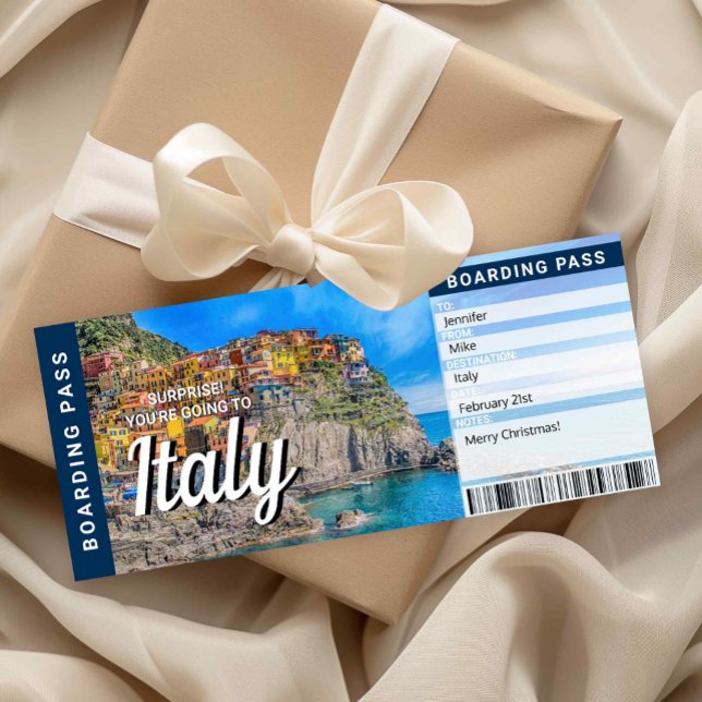Italy Trip Surprise Boarding Pass Card (Creator Uploaded)