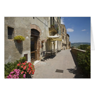 Italy, Tuscany, Pienza. Outer walkway around