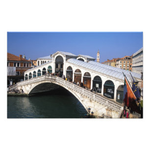 Italy, Veneto, Venice, Rialto Bridge crossing Photo Print