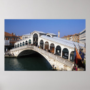 Italy, Veneto, Venice, Rialto Bridge crossing Poster