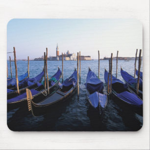 Italy, Veneto, Venice, Row of Gondolas and San Mouse Pad