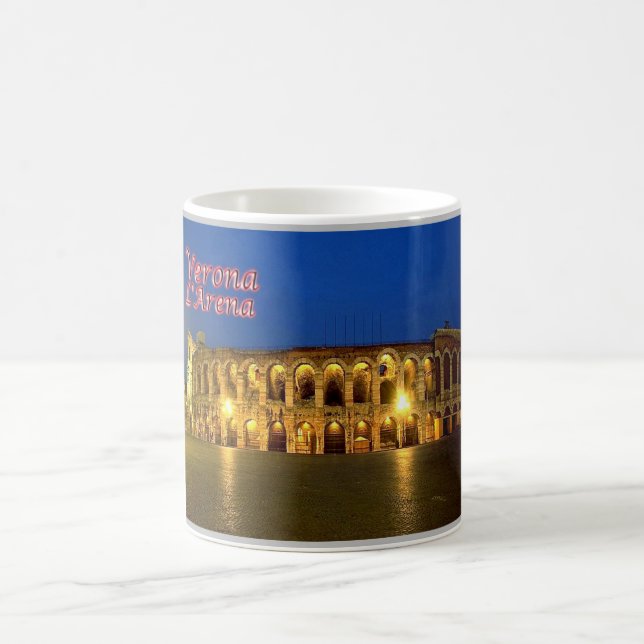 Italy - Veneto - Verona - Arena at Night - Coffee Mug (Center)