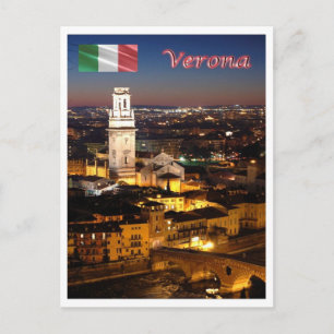 Italy - Veneto - Verona - Duomo and Ponte Pietra - Postcard