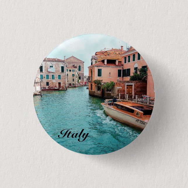 Italy Venice  1 Inch Round Button (Front)