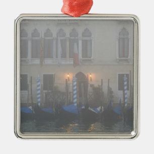 Italy, Venice. A row of gondolas seen through Metal Ornament