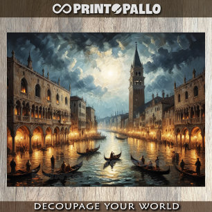 Italy Venice canal in moonlight Tissue Paper