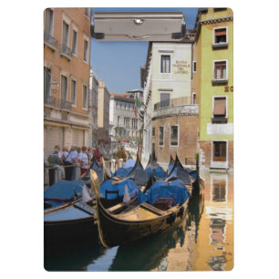 Italy, Venice, gondolas moored along canal Clipboard