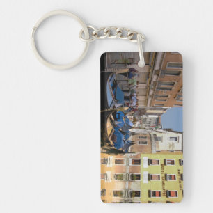 Italy, Venice, gondolas moored along canal Keychain