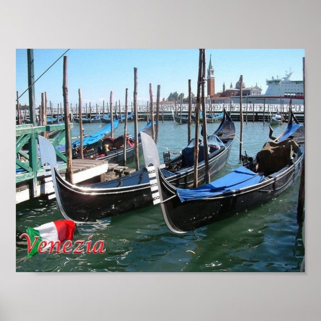 Italy - Venice - Gondolas - Poster (Front)