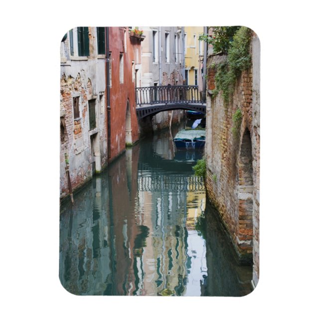 Italy, Venice, Reflections and Small Bridge of Magnet (Vertical)