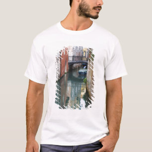 Italy, Venice, Reflections and Small Bridge of T-Shirt