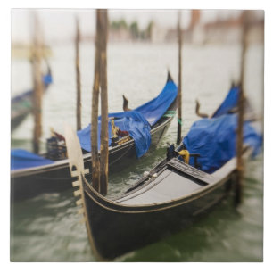 Italy, Venice, Selective Focus of Gondola in the Tile