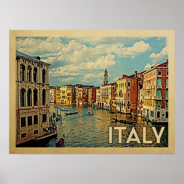 Italy Venice Vintage Travel Poster (Front)