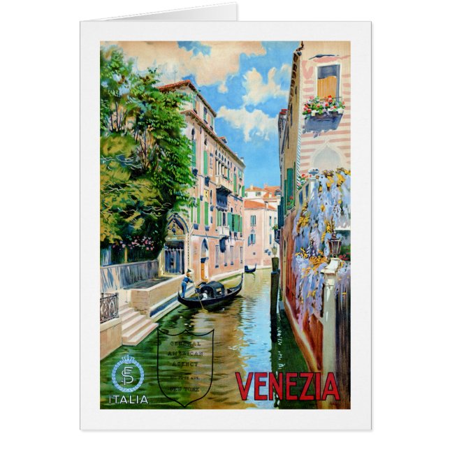 Italy Venice Vintage Travel Poster Restored (Front)