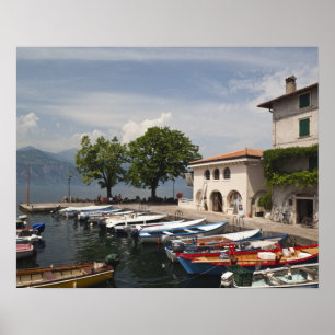 Italy, Verona Province, Malcesine. Cassone old Poster