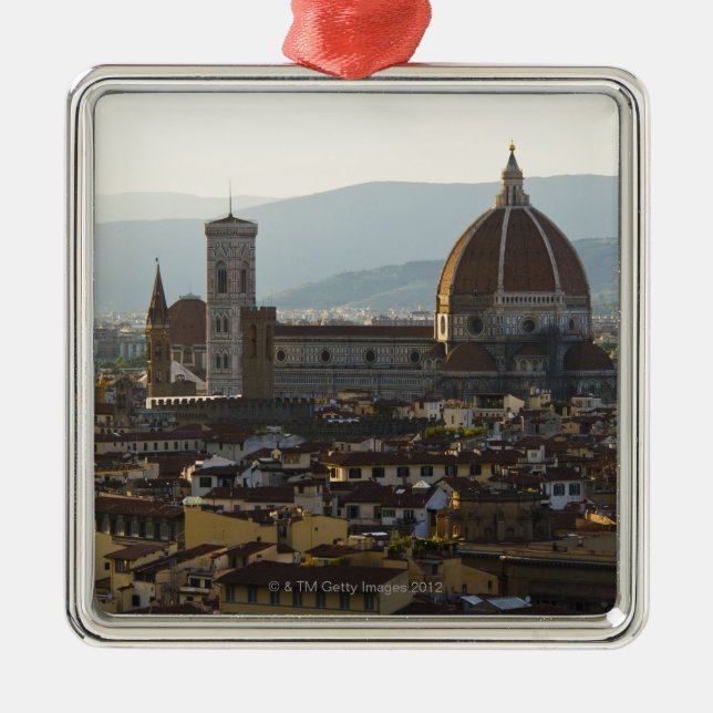 Italy, View of Florence with Basilica di Santa Metal Ornament (Front)