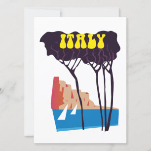 Italy vintage sailing travel poster