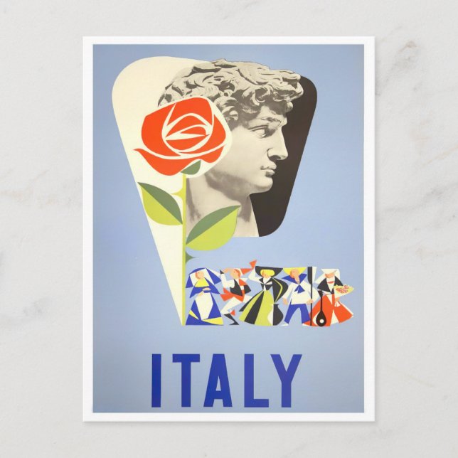 Italy vintage travel postcard (Front)
